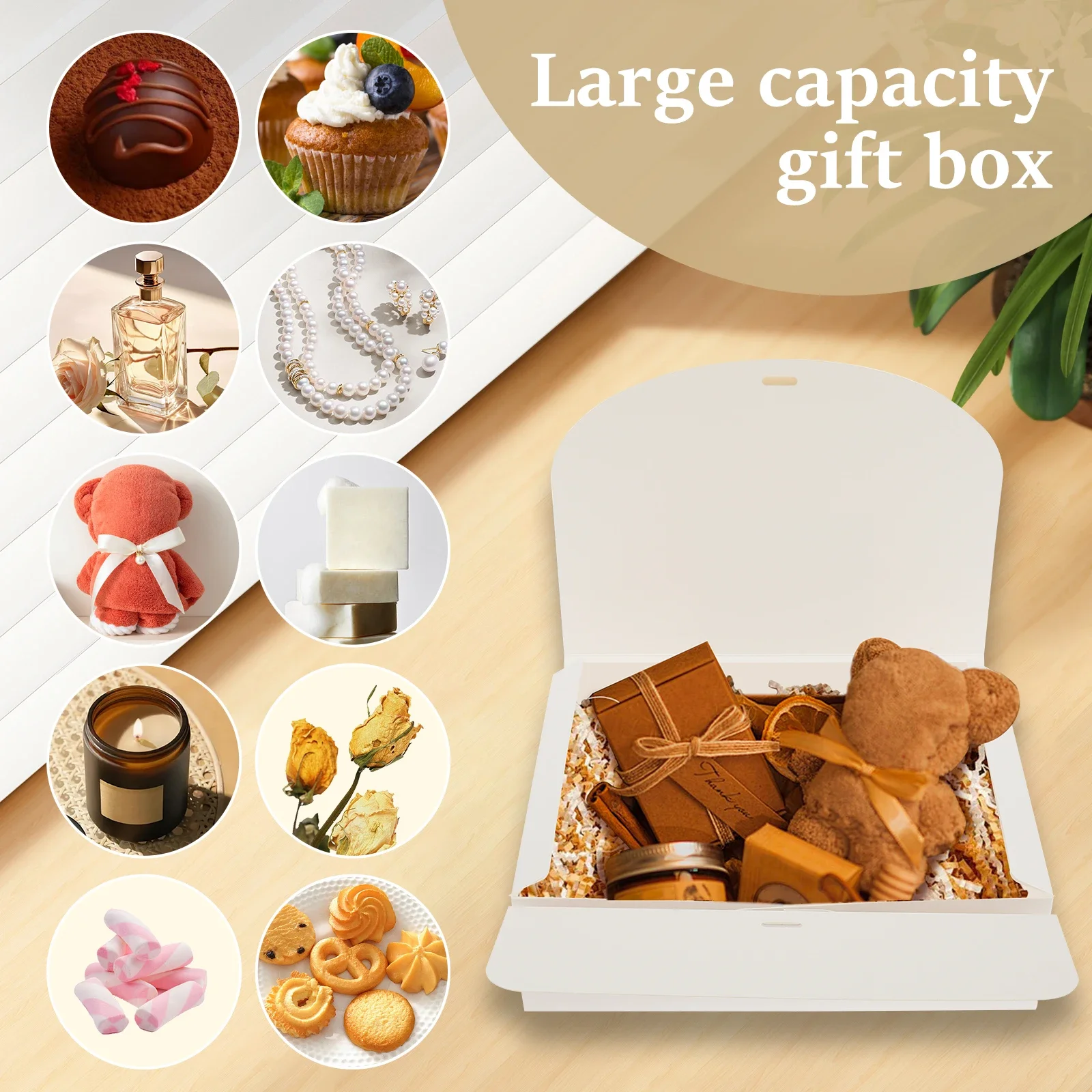 10 Pcs Gift Boxes with Lids and Ribbon – Large Capacity Paper Present Boxes, Decorative... - SKU GBLR1853 - UGI Packaging