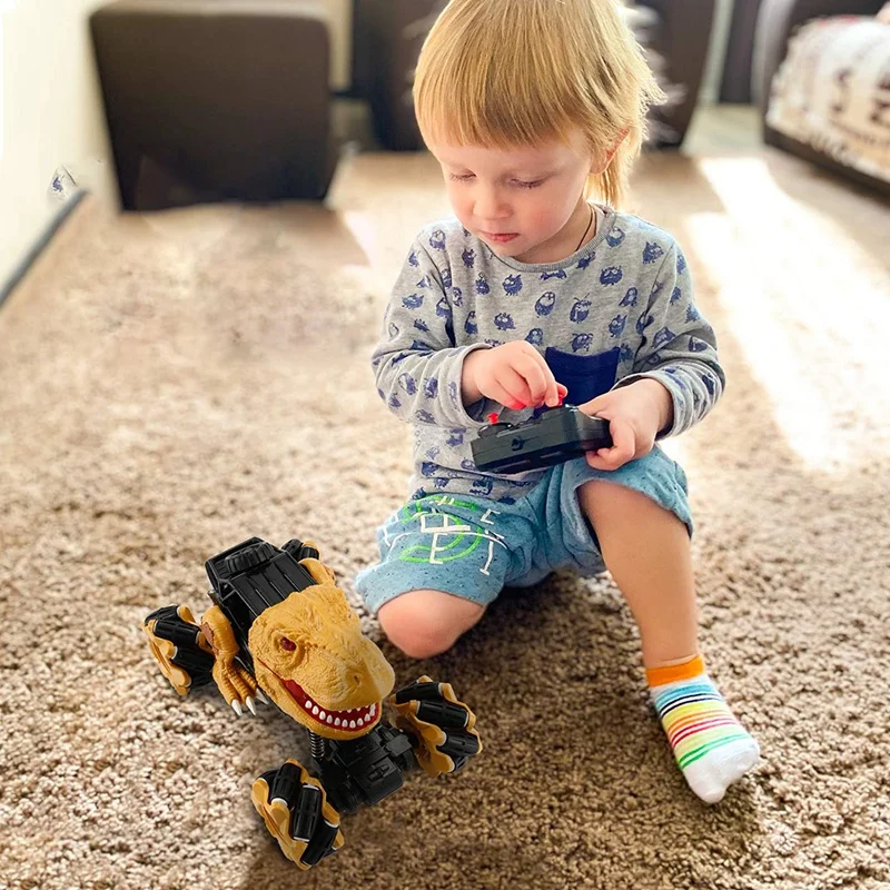 Trucks For Boys Dinosaur Car Toys Remote Control Dinosaur Car With Music And Lights Boys Birthday Gifts 6
