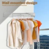 Folding Clothes Hanger Stainless Steel Laundry Drying Rack Wall Mount Travel Indoor Balcony Towel Bar Collapsible Drying Rack 6