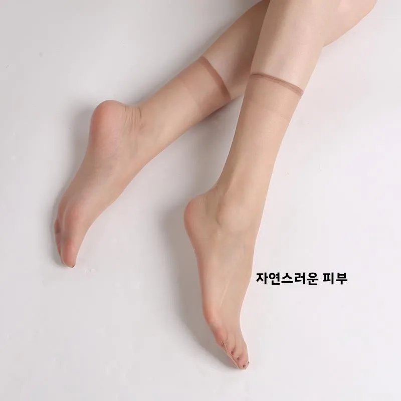 초박형 여름 실크 스타킹 여성용 짧은 투명 중간 종아리 발가락 오픈 양말 510켤레 신발 비드포인트 야외 스포츠