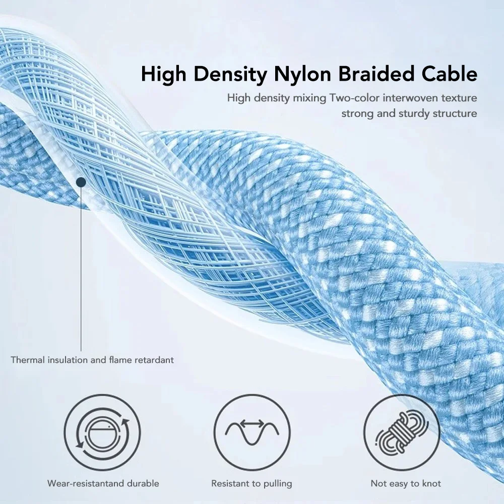 3개입 60W 고속 충전 나일론 편조 USB-C to Type C 컬러 케이블 PD 아이폰 8 17 Pro Max 11 12 XR XS Max Plus 데이터 동기화 지원