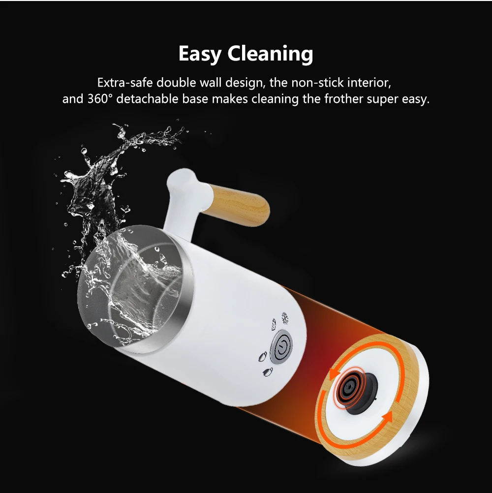 Milk Frother Electric Milk Frother Automatic Hot and Cold Milk Frother Warmer for Latte, Foam Maker for Coffee, Hot Chocolates, Cappuccino,BioloMix
