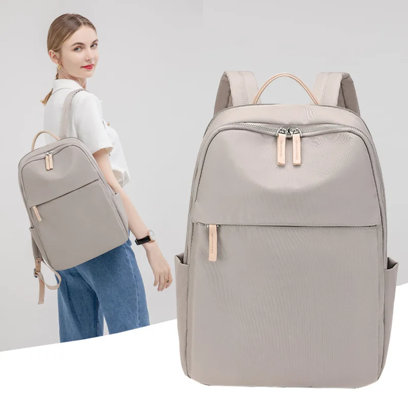 

New Oxford Cloth Computer Backpack Women's Korean Version Casual Fashion Solid Color Large Capacity Travel Backpack