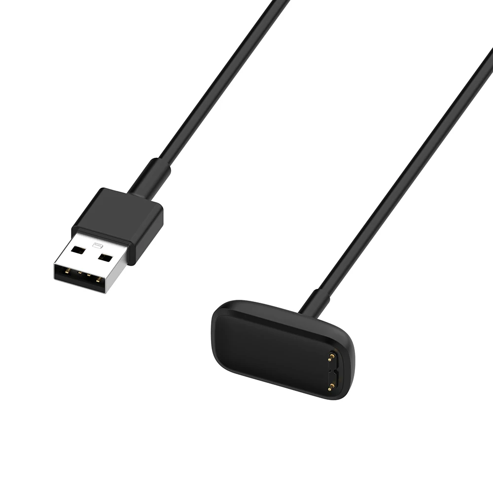 Genuine Fitbit Charging Cable - Compatible With Luxe, Charge 5, Versa Sense (Black)