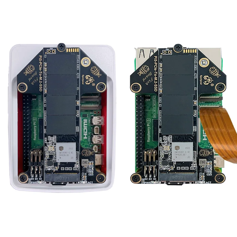   5  , PCIe Pi5-PCIe-Fish-Board-A M.2 NVMe SSD HAT