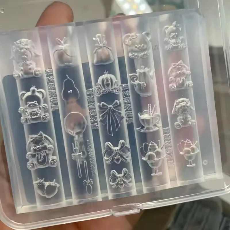 1 Pc 귀여운 실리콘 네일 아트 원래 금형 날개 발레 Bowknot 체리 크리 에이 티브 3D 네일 장식 투명 템플릿 금형