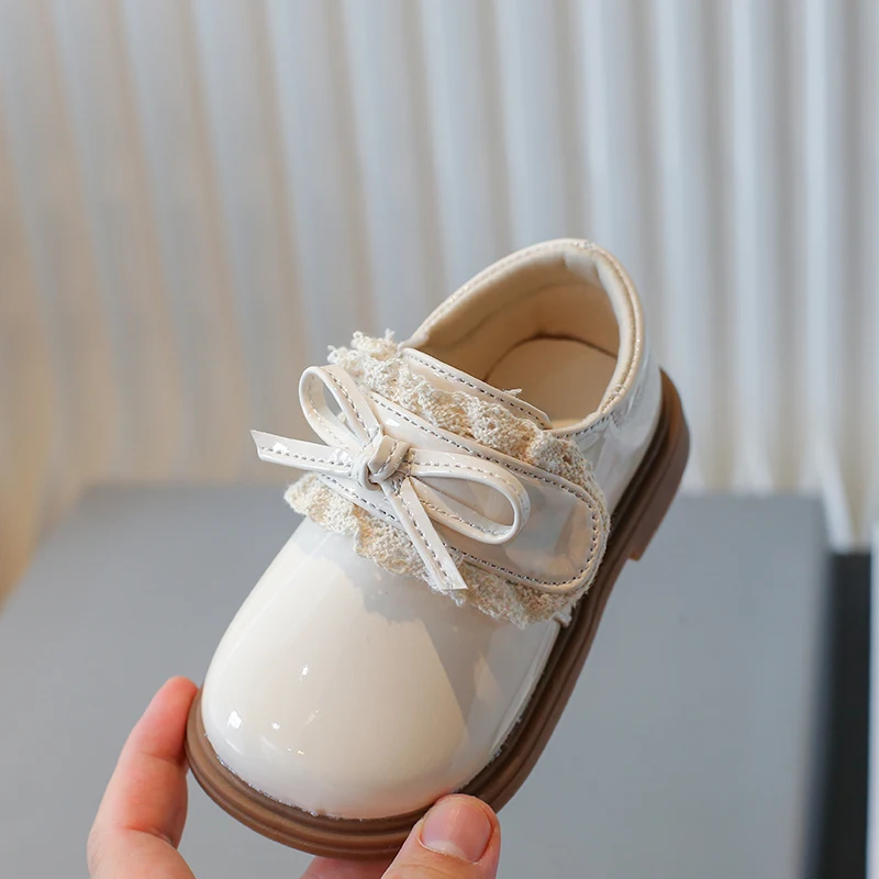 Small Medium-sized Children Single Shoes Anti Slip Girls Shoe New Soft Soled Baby Girls Mary Jane Shoe Bow Princess Shoes Blythe