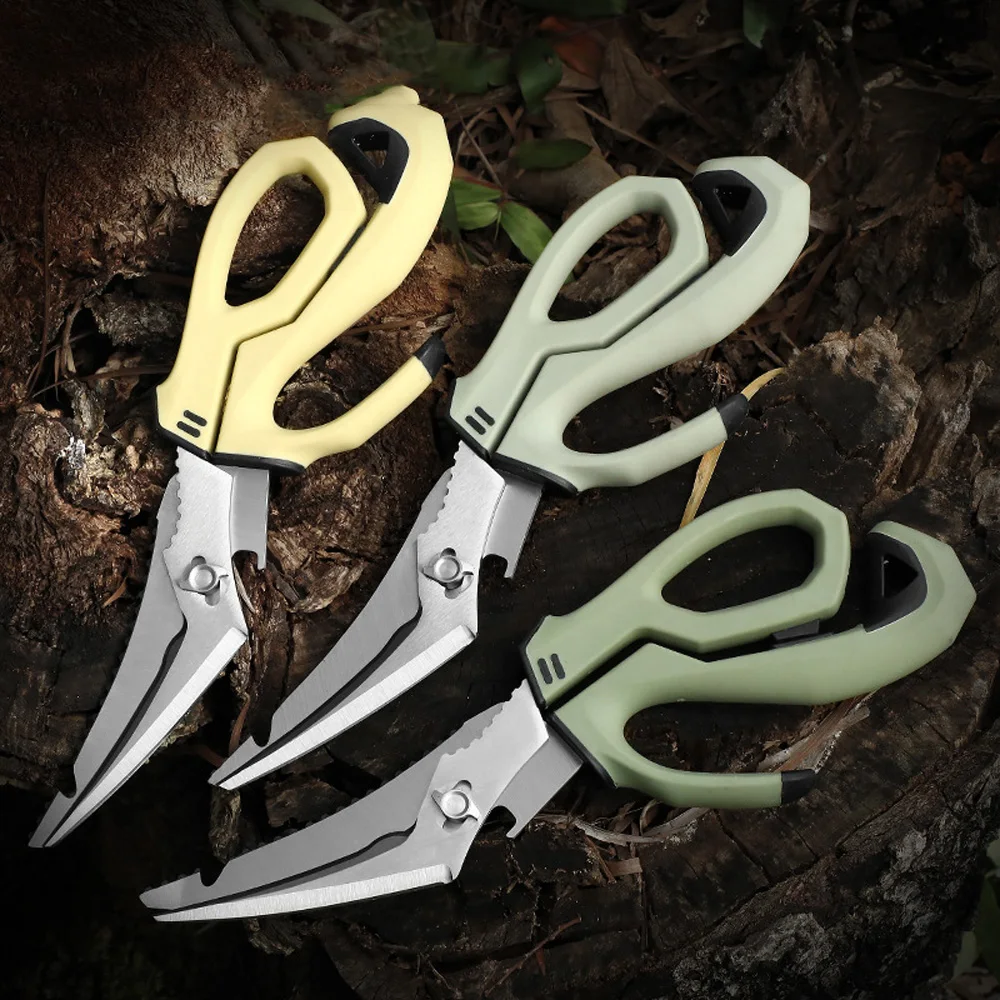 Multifunction Tactical Scissors Survival Gear Camping Equipment Steel Kitchen Scissors Fish Cutter Pruning Shears Hand Tools 3