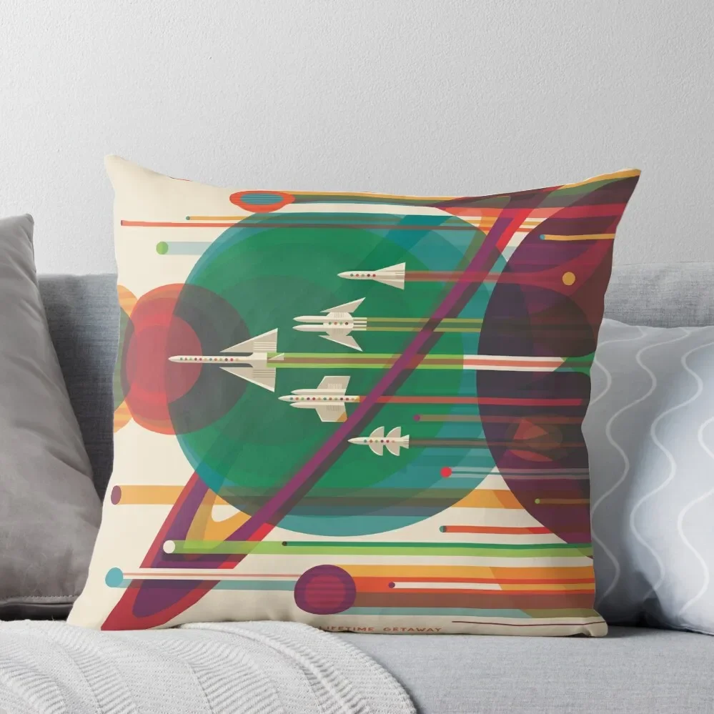 

Retro Space Poster - The Grand Tour Throw Pillow Cushion Covers For Living Room Couch Pillows home decor items