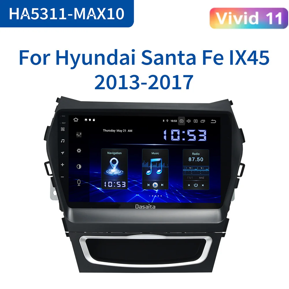 

Автомобильный радиоприемник Dasaita, Android, для Hyundai IX45, GPS, 2013, 2014, 2015, Авторадио, 64 ГБ, сенсорный экран, MP3, стерео
