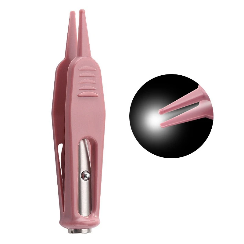 Baby Dig Booger Clip Infants Clean Ear Nose Navel Safety Tweezers with LED Light Safe Forceps Cleaning Supplies Safety Forceps