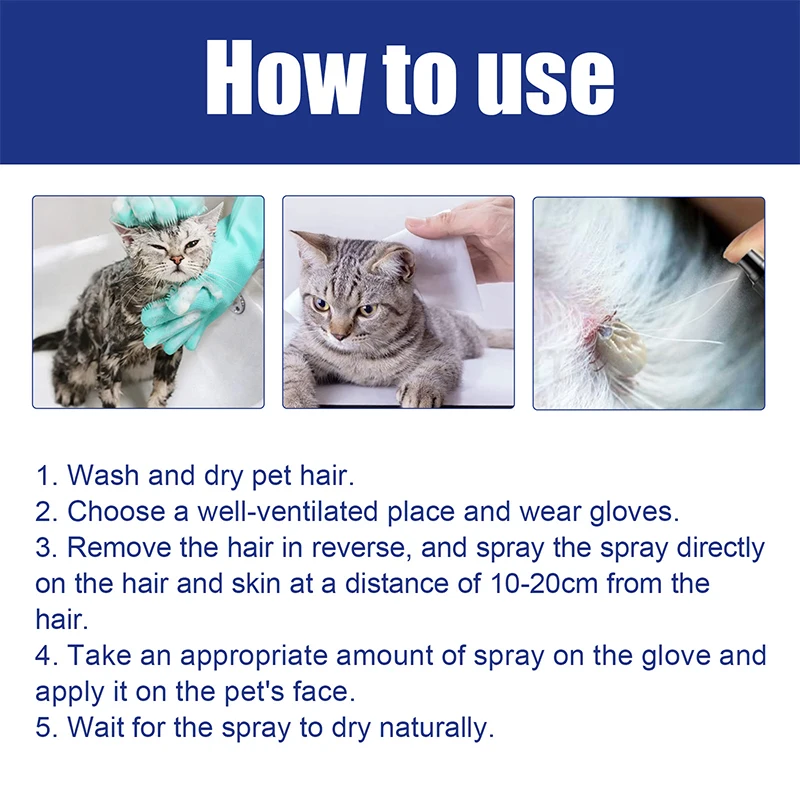 Pet Flea Killing Drops Anti Flea Cat Tick Lice Mite Cat Dog External Deworming Skin Lice Tick Drops Pet Itching Ringworm Remover