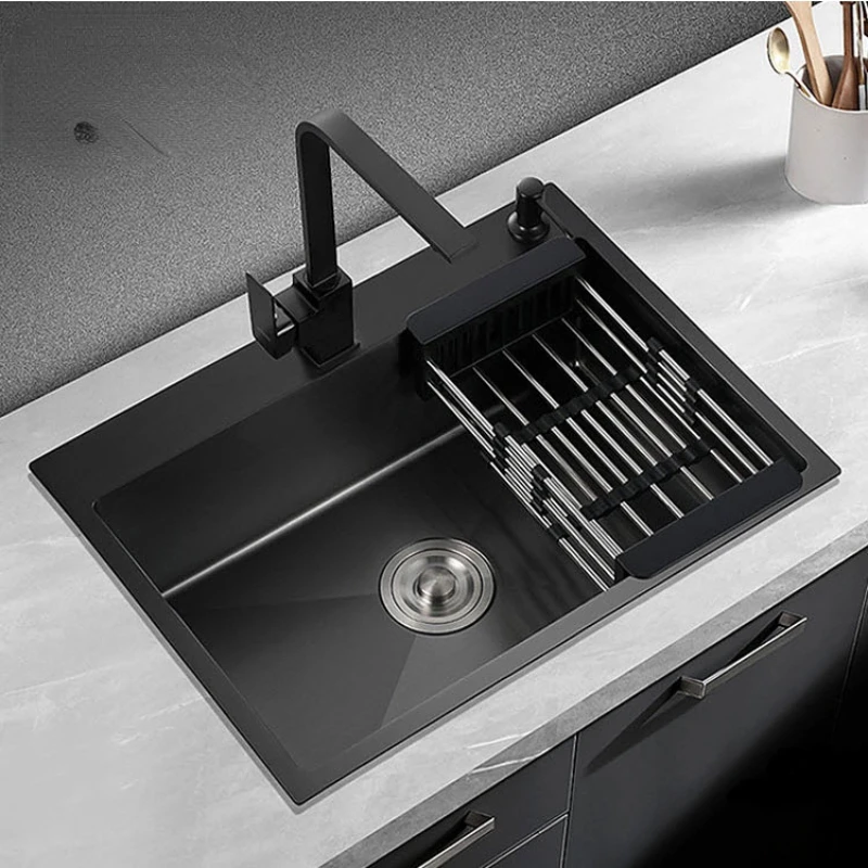 

Factory Direct Sales 304 Stainless Steel Sink Kitchen Sink Black Nano Sink