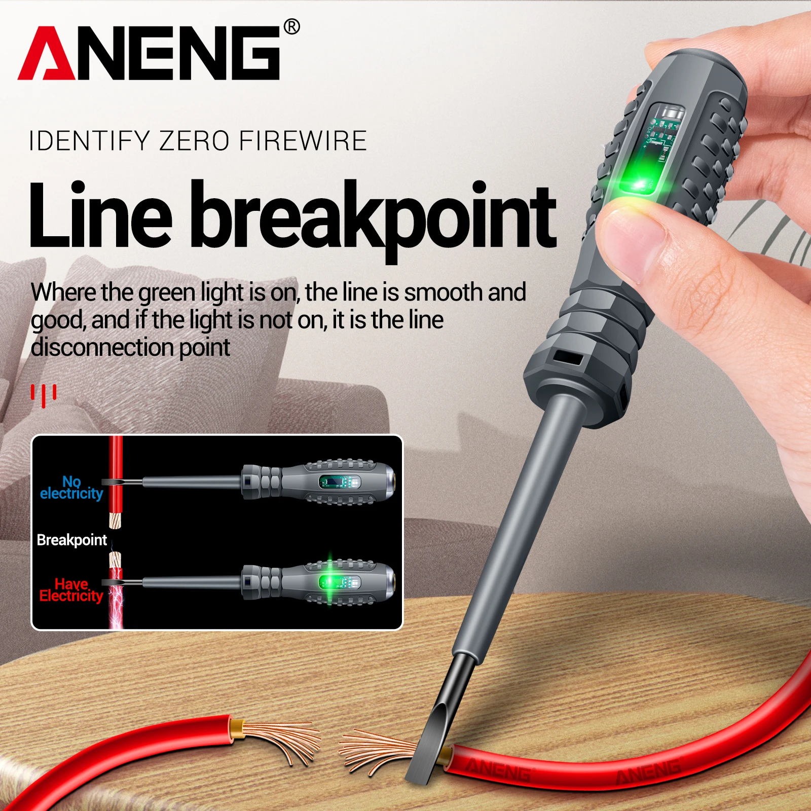 ANENG B05 2Pcs Word/Cross Screwdriver Electric Tester Pen Multi-functional House