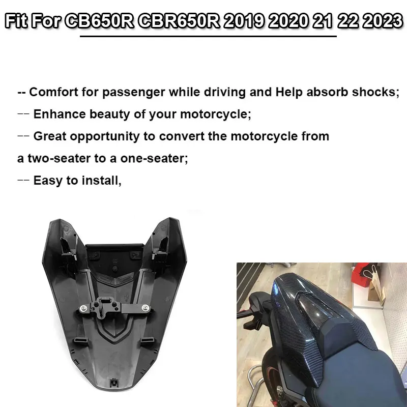 Motorcycle Rear Seat Cover Cowl Pillion Fairing Passenger Tail Back Cover Fit For HONDA CB650R CBR650R CB 650R CBR 650R motorcycle fairing motorcycle accessories