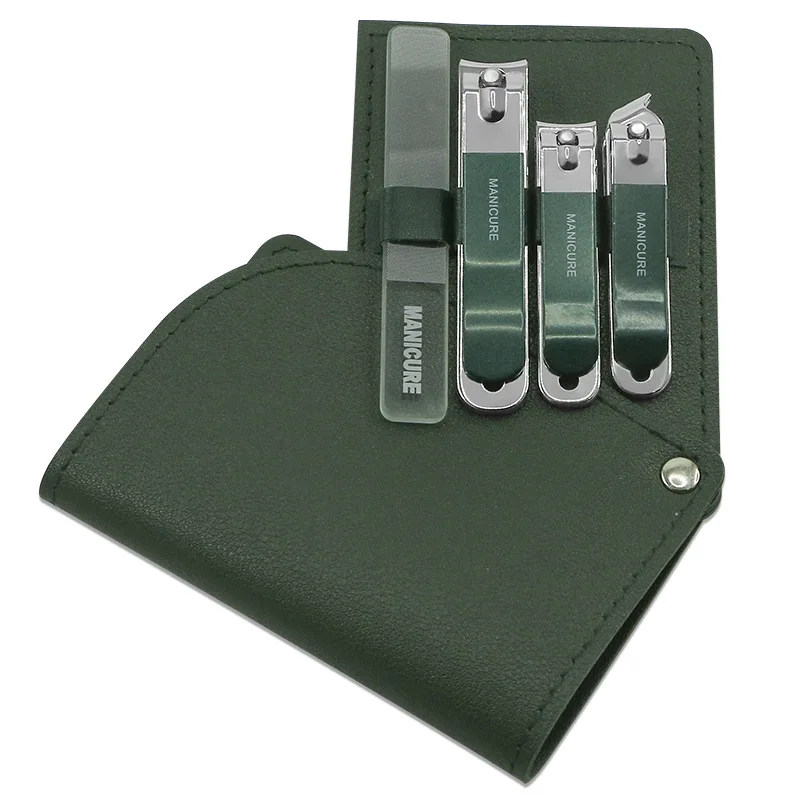 Professional 4-piece nail care tool set, stainless steel manicure and pedicure set, nail scissors set with travel box.