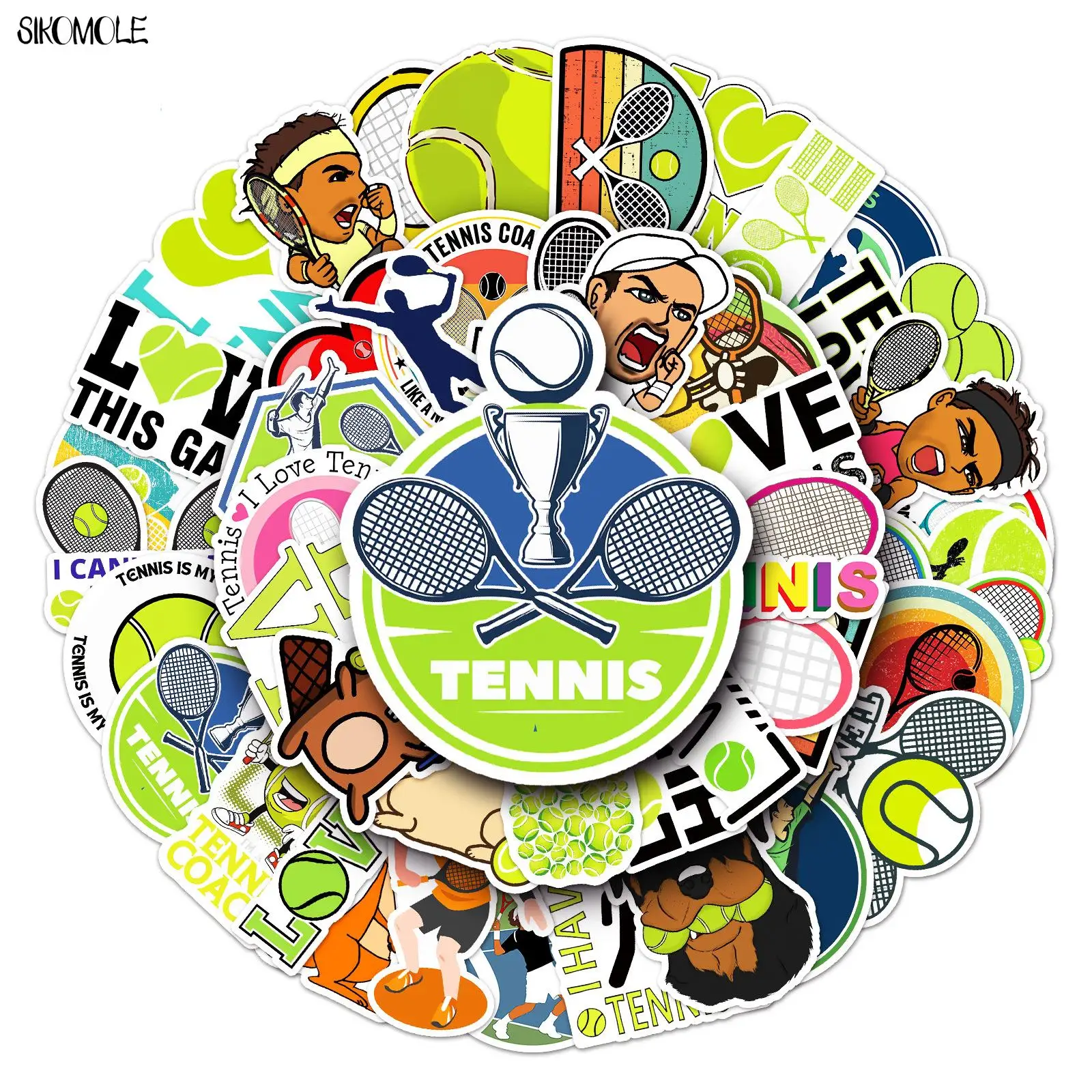 

10/30/50PCS Cartoon Tennis Sports Cool Stickers Colorful Aesthetic Skateboard Laptop Phone Graffiti Sticker Decal Kid DIY Toy F5