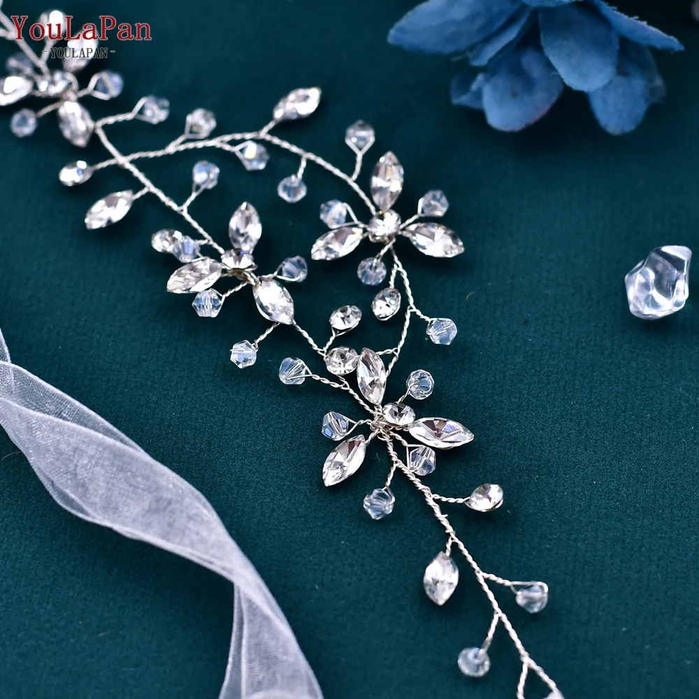 Bridal Waistband TOPQUEEN Rhinestone Belt Wedding Dress
