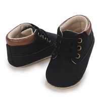 Fashionable 0-18M Boys and Girls' Shoes Classic Solid Color Leather Bottom Anti slip Preschool First Step Casual Sports Shoes 5