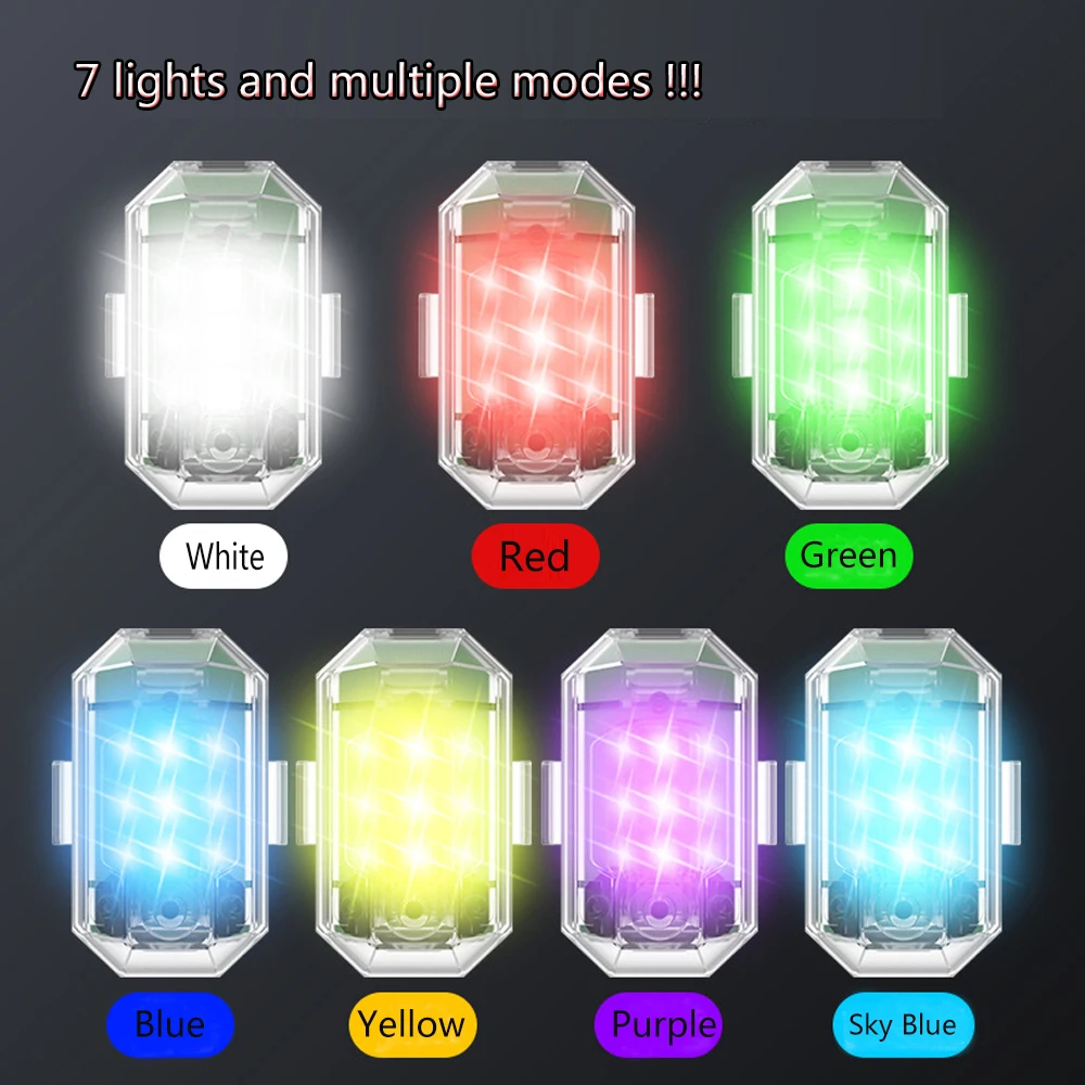 Hot Motorcycle Strobe Light USB Rechargeable Warning Lamp For Bikes