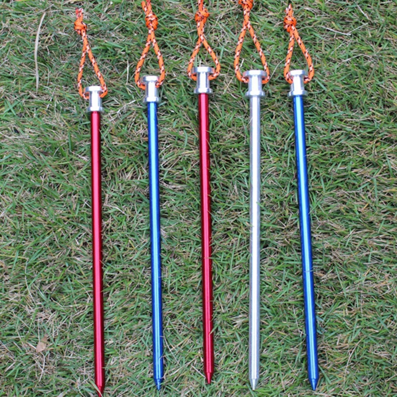 

4 Pcs Titanium Pegs Heavy Duty Outdoor Camping Tent Accessories Tent Stakes Nail Windproof Anchor 23cm