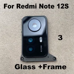 Premium Back Camera Lens Glass with Frame Cover Holder Replacement (3 FRAME)