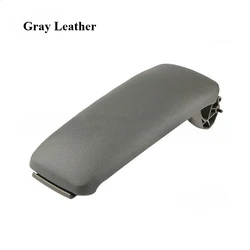Tri - Tone Leather Car Armrest Center Console Lid - Premium PU Leather Auto Accessory Replacement (Gray Leather)