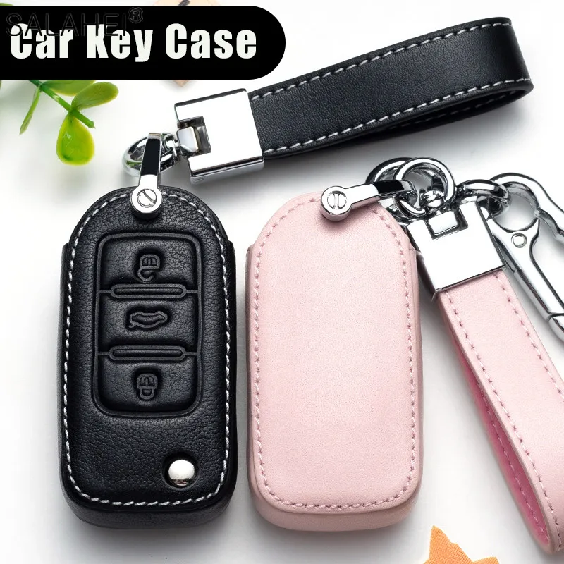 Leather Car Key Cover Remote Fob Holder Case Shell For Volkswagen VW Jetta Golf Polo Passat Tiguan For Skoda Octavia Seat key case key case cover car key shell