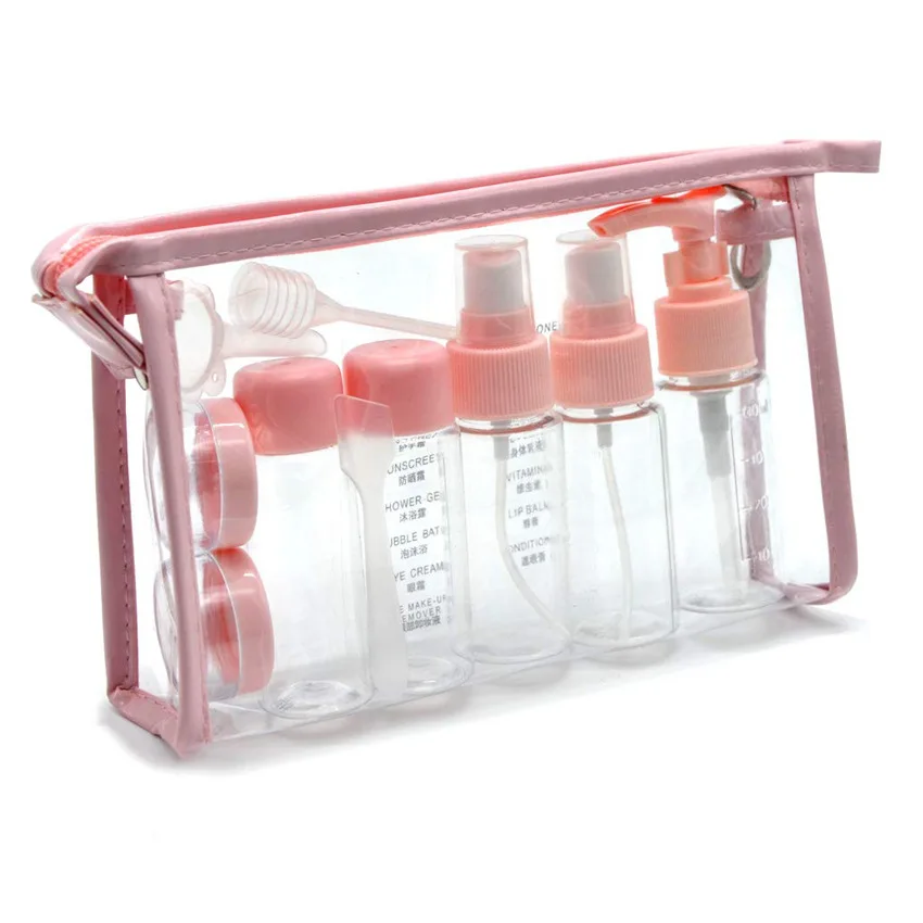 

6/7/11Pcs Travel Cosmetics Sub-Bottling PET Spray Lotion Cream Refillable Bottle Empty Liquid Container Portable Tool