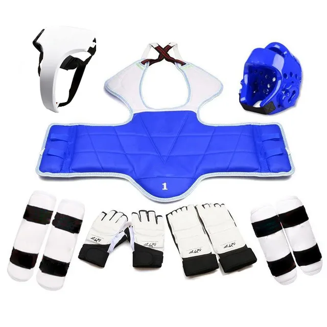 Taekwondo Five-piece Set Helmet Armor Kickboxing Guantes De Boxeo Boxing Glove Capacete Taekwondo Equipment Head Protector Spats seven-piece set girl