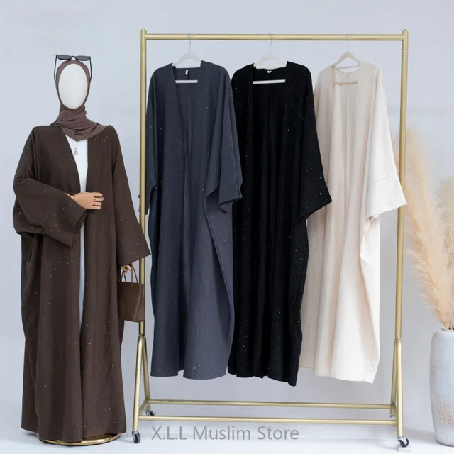 Abaya musulmane de luxe pour femmes, vêtement de prière élégant, cardigan UNIS issant, robe de Ramadan, vêtements de Dubaï, ouvert 1