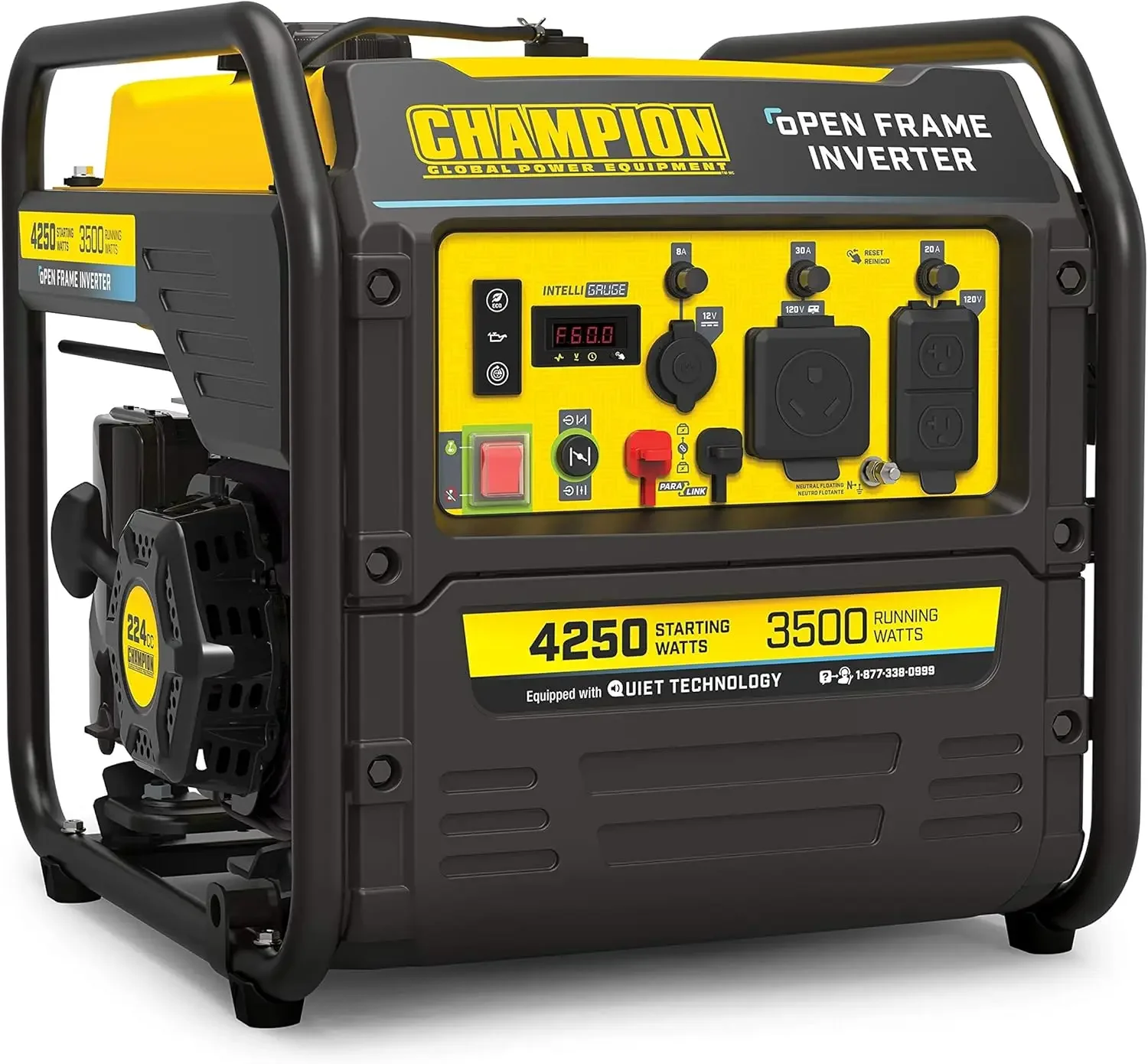 4250 Watt RV Ready Portable Open Frame Inverter Generator with Quiet Technology clen electricity for sensitive electronics