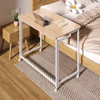 27.5" Mobile Small Rolling Computer Desk, Folding Laptop Cart Table with Wheels, Portable Office Desk for Small Sp 2