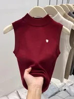 Sans manches tricoté couche de Base gilet décontracté tout-match couleur unie femmes débardeurs gilet Style coréen polyvalent mince haut court 3