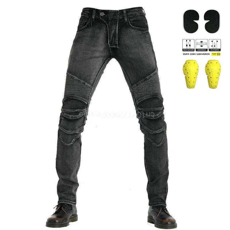 남성 여성 오토바이 청바지 보호 패드가 있는 내마모성 모토크로스 바지 오토바이 바지 컬렉션 클래식 데님