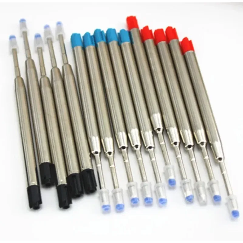10pcs Universal Standard Style Black and Blue Ink 0.7MM Medium Nib Ball Point Pen Refills 5