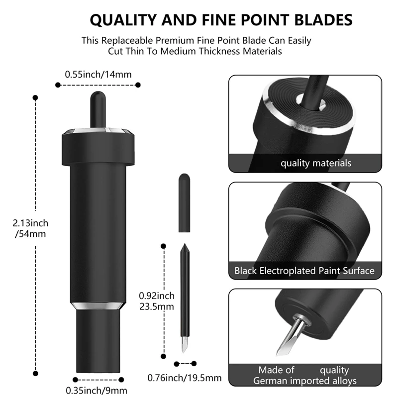 Deep Cut Blade For Cricut Maker 3/Maker/Explore 3/Air 2/Air/One/Venture 60&deg;Deep Point Blade And Housing