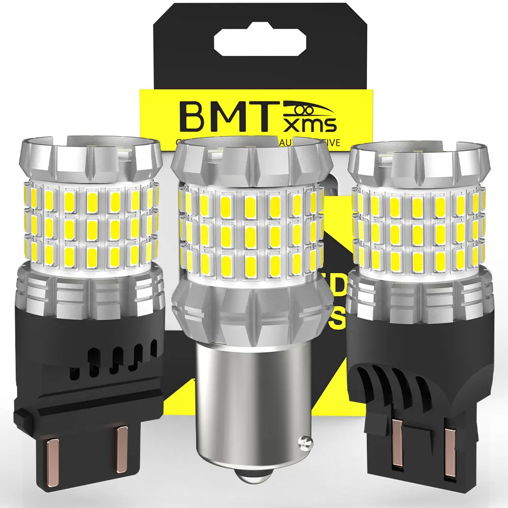 

BMTxms 2Pcs P21W 1156 BA15S BAY15D W21/5W T20 7443 LED Bulb Canbus No Error 3157 P21/5W T25 6000K White Car Reverse Light DRL