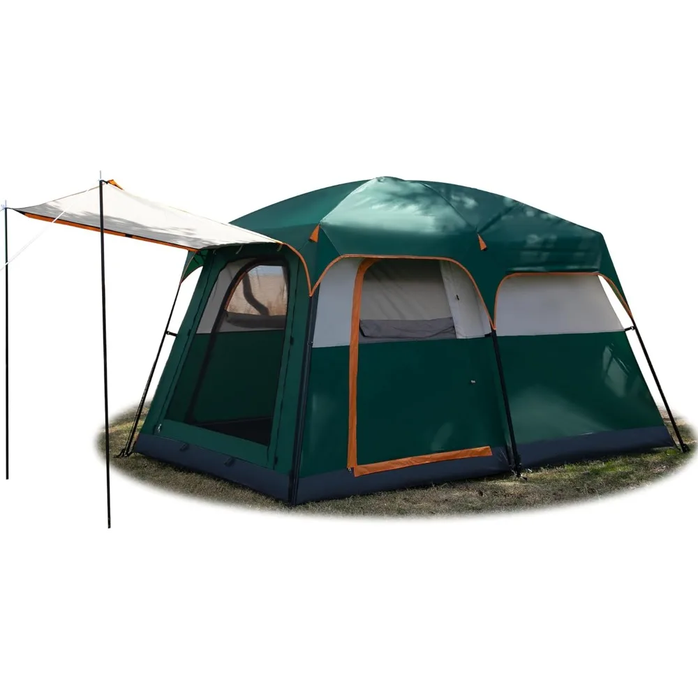 

Большая палатка на 6 человек, палатки для семейной кабины, прямая стена, 3 двери и 3 окна с сеткой, водонепроницаемая