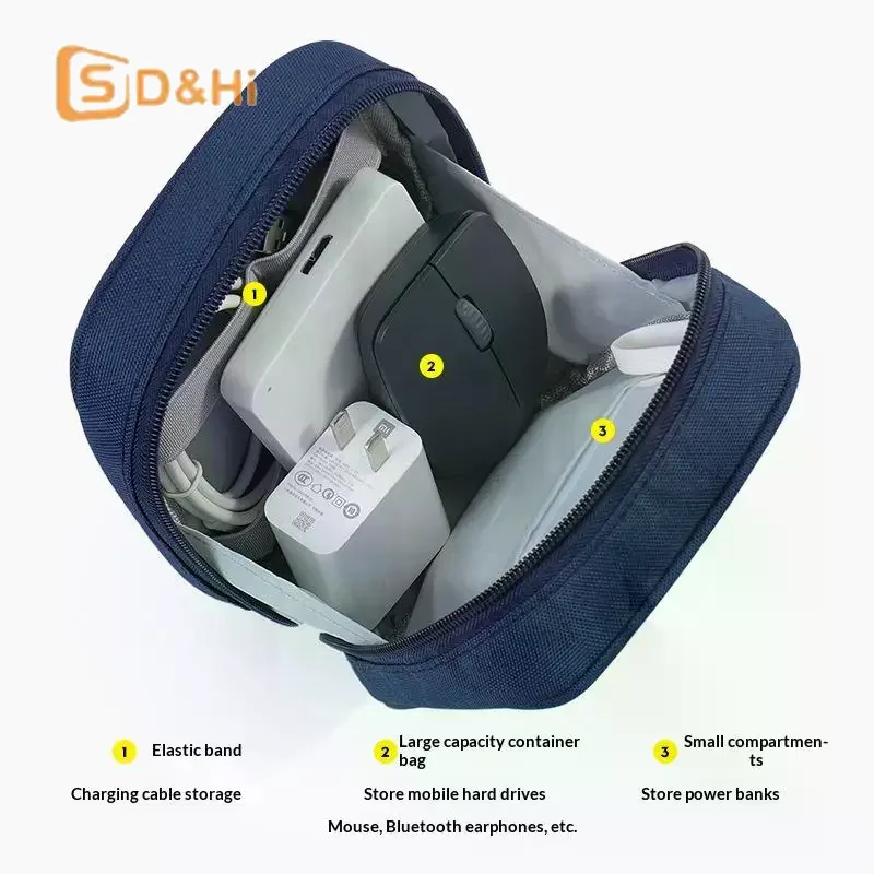 방수 휴대용 케이블 정리 가방 여행용 디지털 액세서리 파우치 USB, 보조배터리, 이어폰 보관 케이스