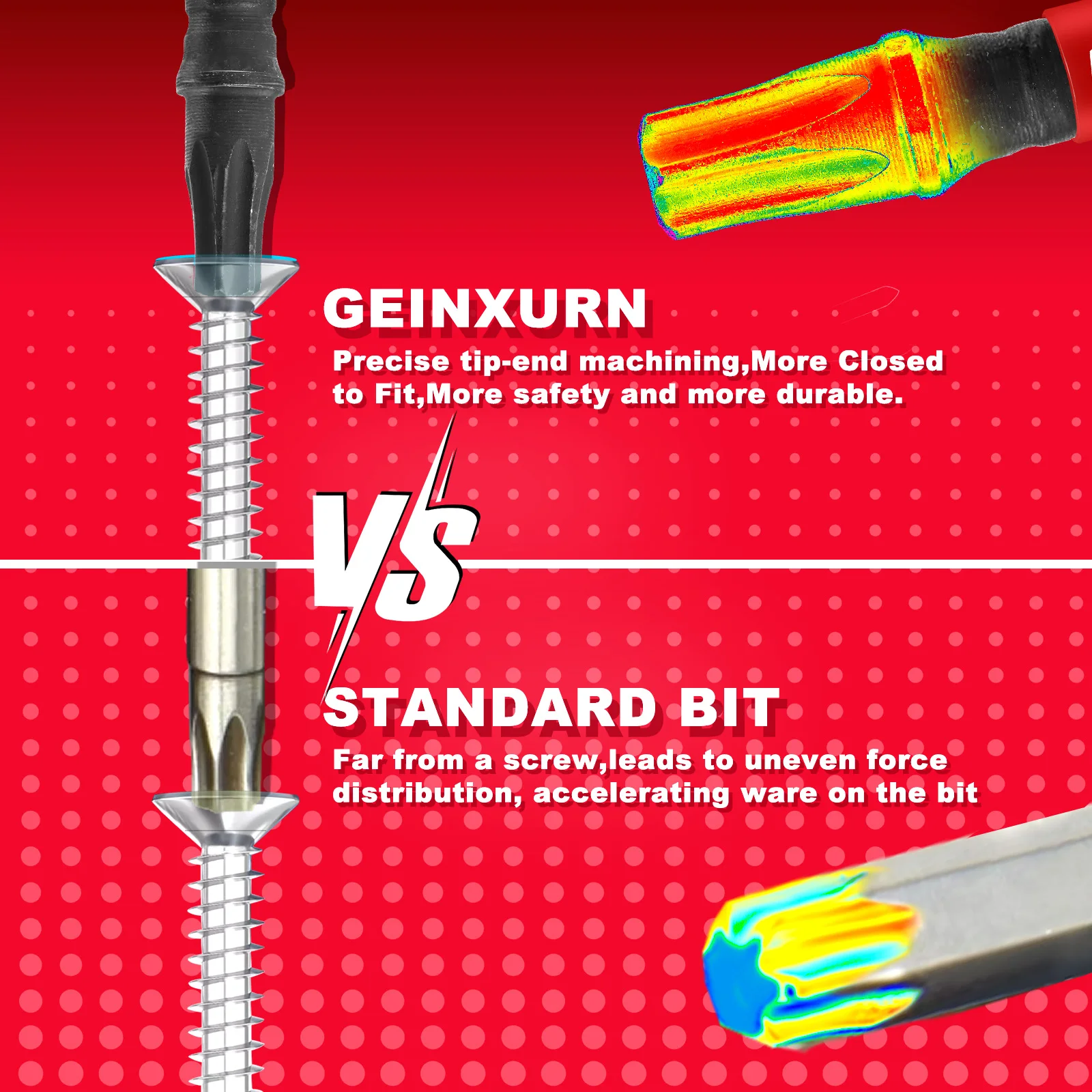 Magnetic Screwdriver Bits Magnetic Screwdriver Bit Set Screwdriver Bit GEINXURN Impact Tough #2 Square 2 in. Power Driver Bits S2 Alloy Steel Magnetic SQ2 Screwdriver Bits Set