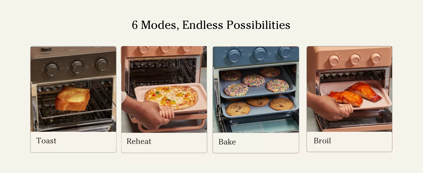 air fryer toaster oven roast bake meals healthier toast functions stainless steel easy baking quick