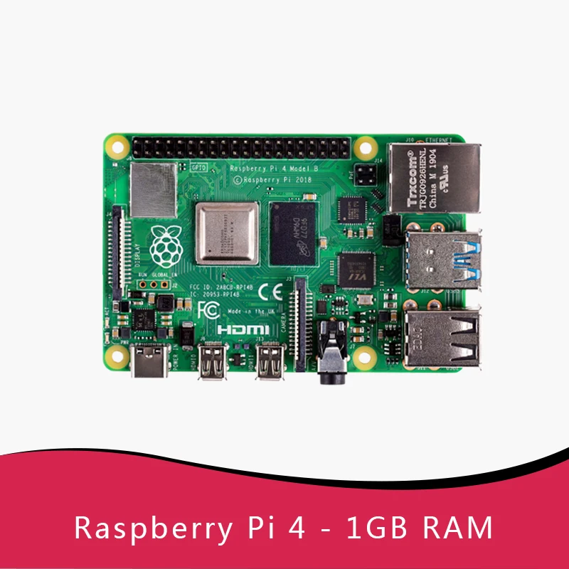 לוח התקנה רשמי מקורי Raspberry Pi 4 Model B או ערכת 4b (G) RAM 1GB 2GB 4GB 8GB Core CPU 1.5Ghz 3 מהיר יותר מ-Pi 3B+