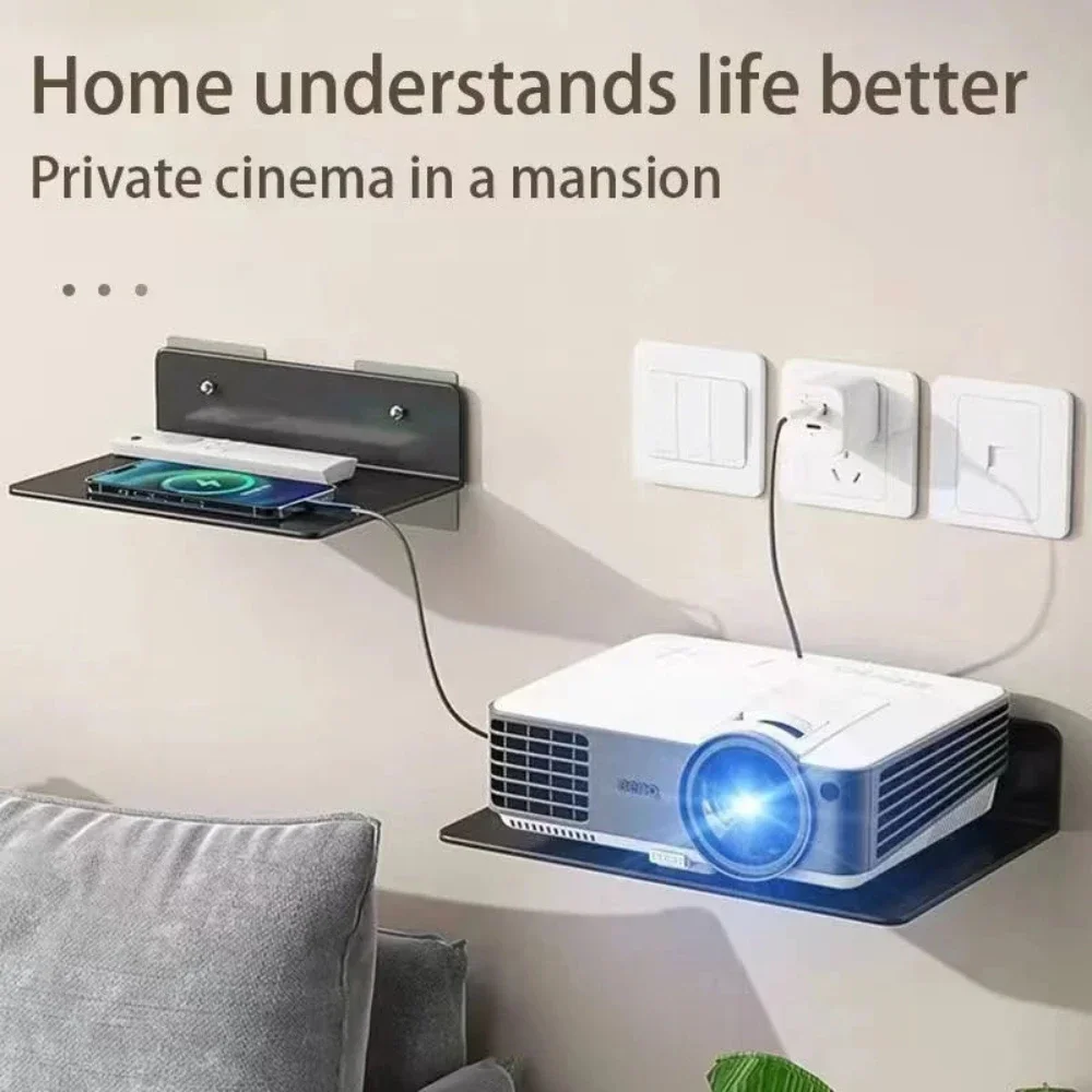 Wall-mounted Router Rack Storage Box Projector Stand Holder DVD Player TV Set-Top Box Holder Monitoring Rack Ornaments Shelf 2