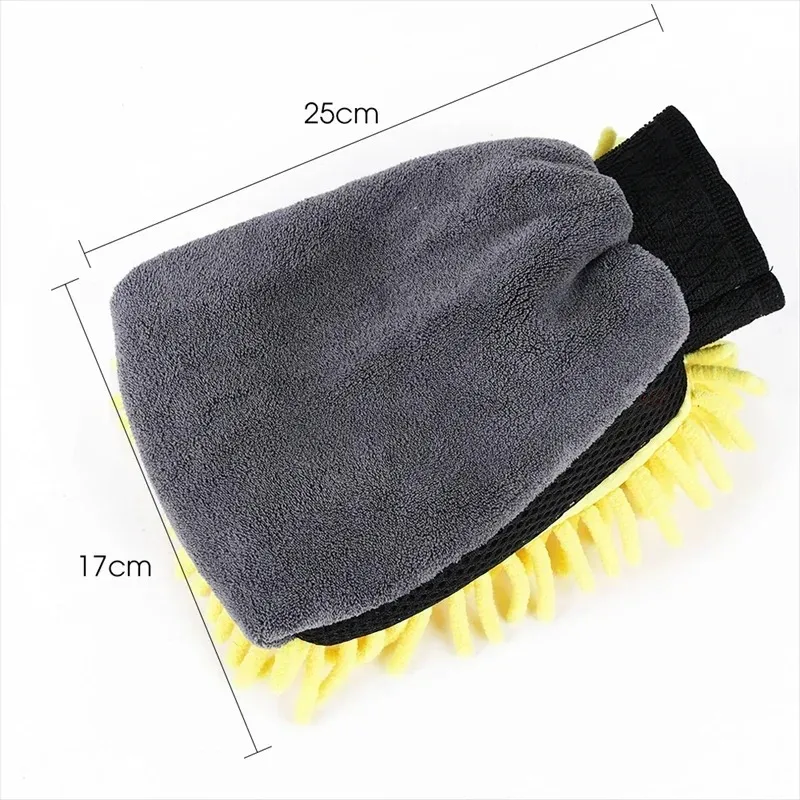 1pcs Car Washing Gloves Waterproof Microfiber Chenille Gloves Car Cleaning Mitt Detailing Brush Auto Double-faced Glove