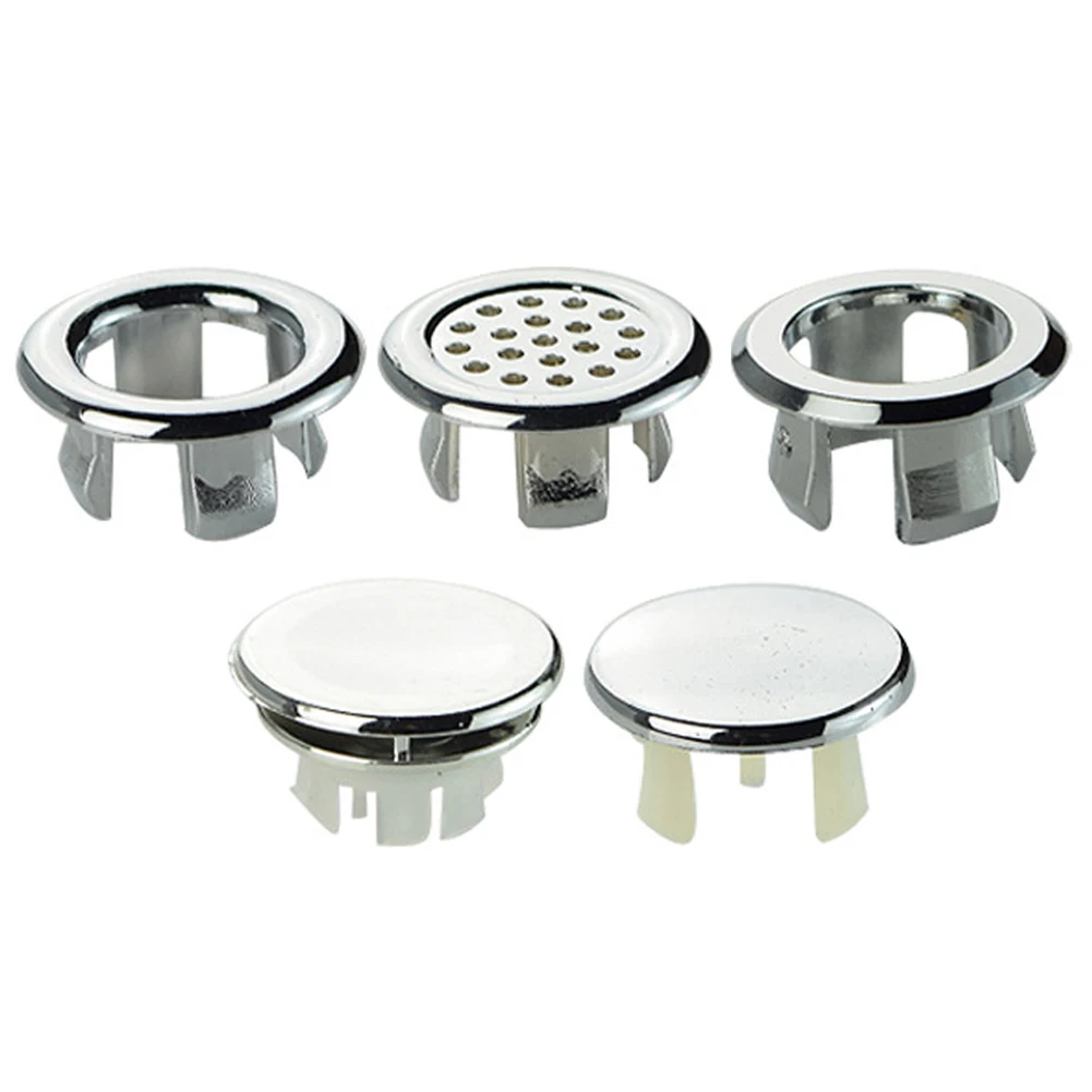 Sink Overflow Cover Basin Drain Ring 1pcs Bath Sink Round Ring Overflow Spare Cover Plastic Silver Plated Tidy Trim Bathroom Ceramic Basin ceramic pots overflow