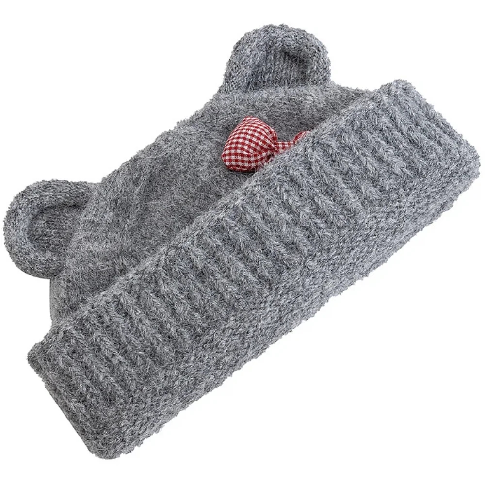 Hot Sale Women Loose Beanie Hat With Cute Cat Ear Lovely Bow Style Winter Knitted Hats For Female Streetwear Winter Hat