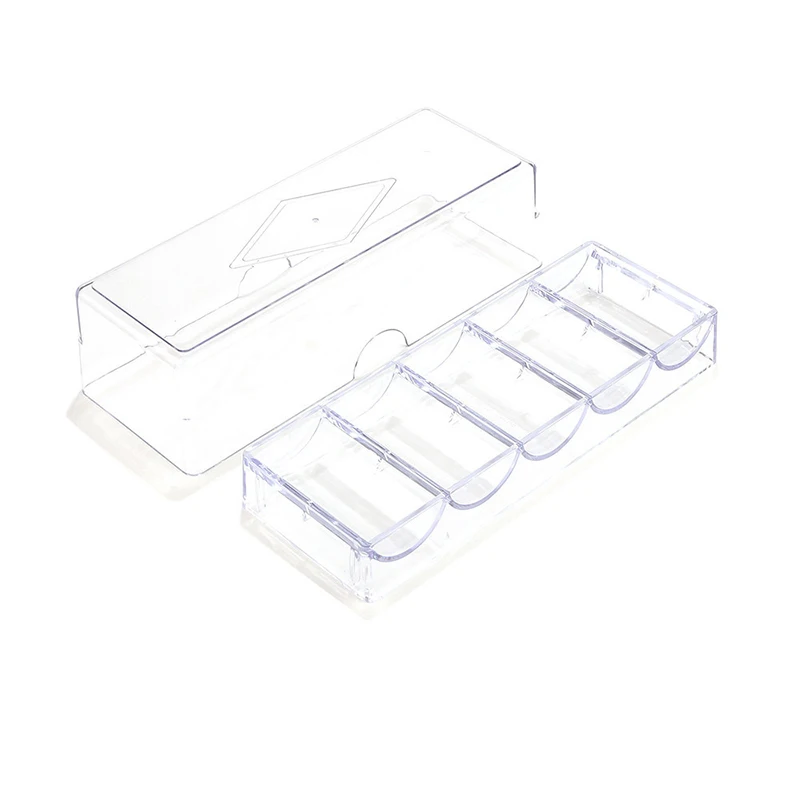 Description Picture 3 of item1PC Fine Acrylic Transparent Smooth Poker Chips Box Casino Gambling Storage Case With Covers Coin Collection Holder