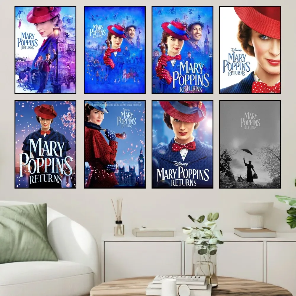 Disney Mary Poppins Returns Poster Prints Pittura Murale Camera Da Letto Soggiorno Wall Sticker Office Small