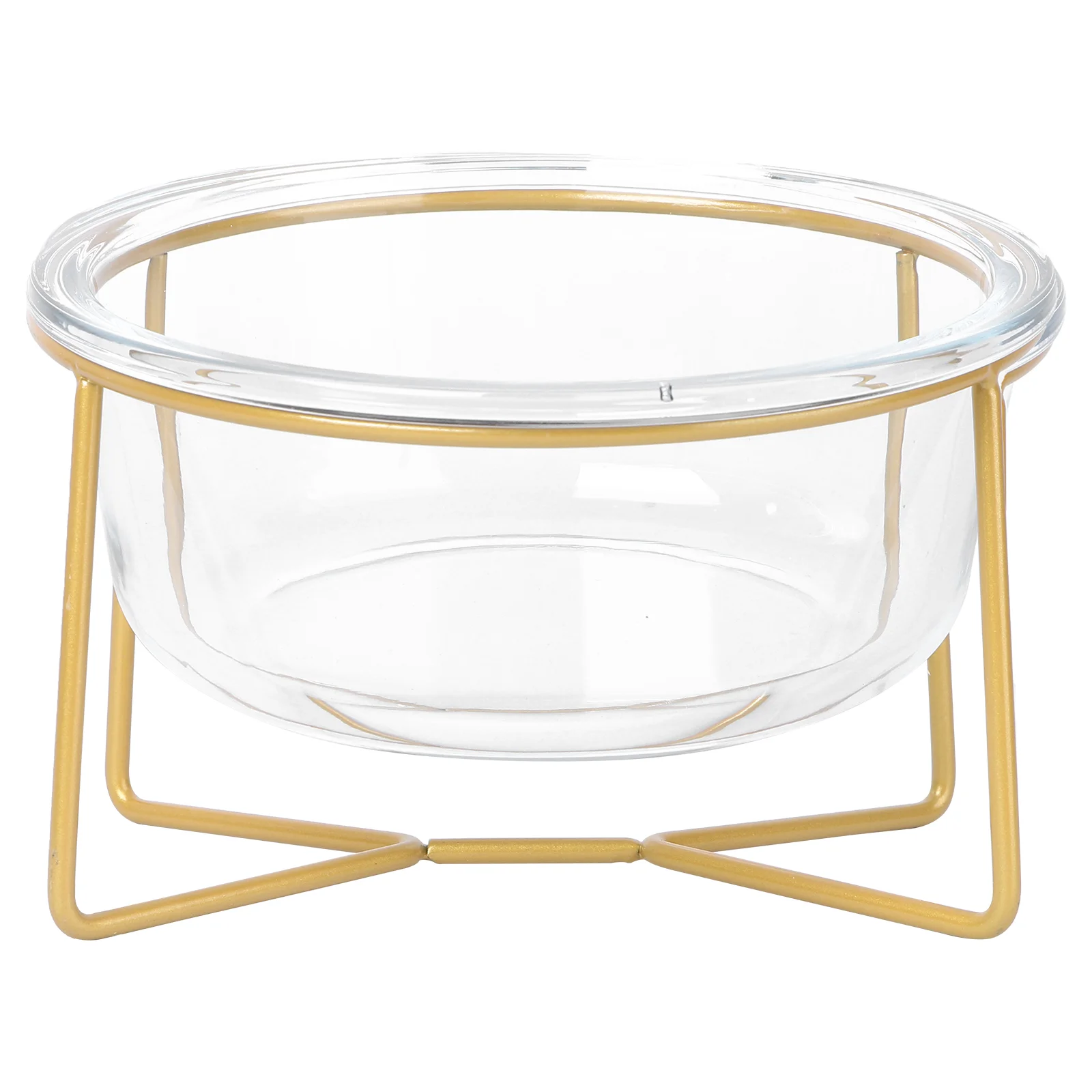 

1pc Glass Bowl Pet Feeder Dog Cat Food Feeding Basin High Base Feeding Bowl